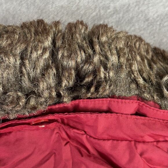 Eddie‎ Bauer Vest Women's Large Goose Down Red 700 Fill Removable Faux Fur Trim - Picture 11 of 16